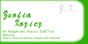 zsofia kozicz business card